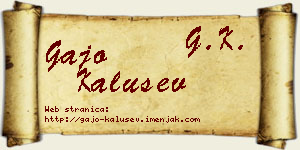 Gajo Kalušev vizit kartica